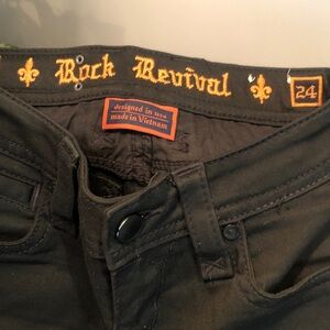 Rock Revival Wonens Black Khaki Style Jeans